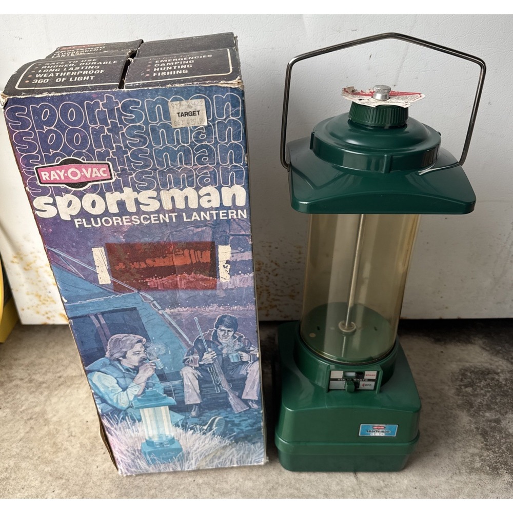 Vintage Ray-O-Vac Sportsman Fluorescent Lantern Camping 360 B w/Box